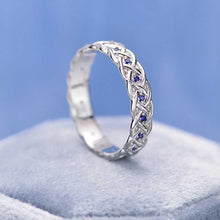 Load image into Gallery viewer, Blue Sapphire Gold Giliarto Eternity Ring