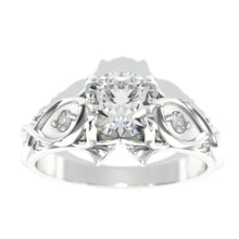 Load image into Gallery viewer, 0.1 CTW round moissanite ring-8 Natural Diamond I2-Clarity, VG-Cut
