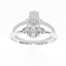 Load image into Gallery viewer, 1 Carat Oval Giliarto Moissanite 14K White Gold Engagement Promissory Ring
