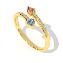 Load image into Gallery viewer, 0.3 Carat Giliarto Sapphire Ruby Gold Promissory Ring
