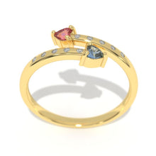 Load image into Gallery viewer, 0.3 Carat Giliarto Sapphire Ruby Gold Promissory Ring