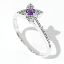 Load image into Gallery viewer, 0.15 Carat Giliarto Amethyst Diamond Gold Promissory Ring