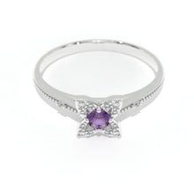 Load image into Gallery viewer, 0.15 Carat Giliarto Amethyst Diamond Gold Promissory Ring