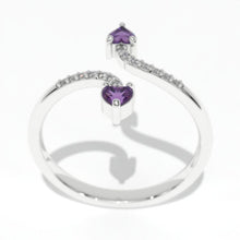 Load image into Gallery viewer, 0.3 Carat Giliarto Heart Amethyst Gold Promissory Ring