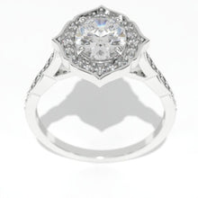 Load image into Gallery viewer, 1.5 Carat Oval Moissanite Halo Engagement Ring Eternity Ring Set