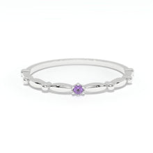 Load image into Gallery viewer, 0.1 Carat Giliarto Amethyst Gold Promissory Ring