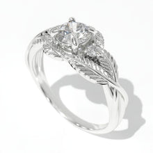 Load image into Gallery viewer, 1 Carat Giliarto Moissanite White Gold Engagement Floral Accented Ring
