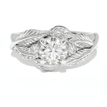 Load image into Gallery viewer, 1 Carat Giliarto Moissanite White Gold Engagement Floral Accented Ring