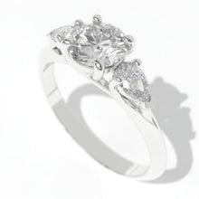 Load image into Gallery viewer, 1 Carat Giliarto Moissanite Three Stone White Gold Engagement Ring