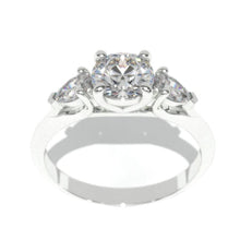 Load image into Gallery viewer, 1 Carat Giliarto Moissanite Three Stone White Gold Engagement Ring