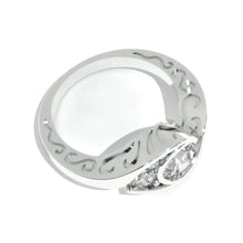 Load image into Gallery viewer, v1 Carat Moissanite Engagement Ring 14K White Gold Ring-0.3 CTW