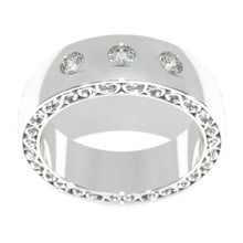 Load image into Gallery viewer, 0.9 Carat Moissanites 14K White Gold Celtic Wedding Ring For Her and Him.