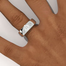 Load image into Gallery viewer, 0.9 Carat Moissanites 14K White Gold Celtic Wedding Ring For Her and Him.