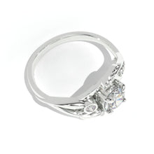 Load image into Gallery viewer, 1 Carat Giliarto Moissanite White Gold Engagement Floral Ring