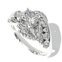 Load image into Gallery viewer, 1 Carat Giliarto Moissanite White Gold Engagement Floral Ring