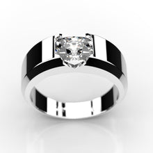Load image into Gallery viewer, Cushion 2 Carat Moissanite Men's 14K White Gold Ring. - Giliarto