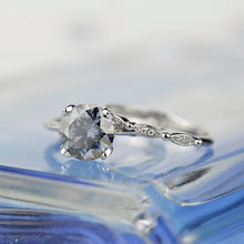 Load image into Gallery viewer, 3 Carat Gray Moissanite Engagement Eternity Gold Rings Set
