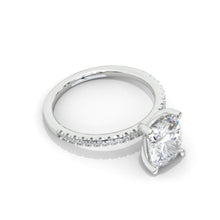 Load image into Gallery viewer, 9x7mm Cushion Cut Vintage style Halo Giliarto Moissanite Diamond White Gold Engagement Ring