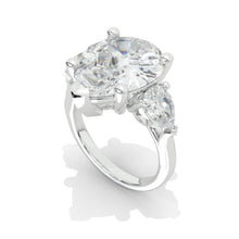 Load image into Gallery viewer, 16x12mm Pear Cut Vintage style Halo Giliarto Moissanite Diamond White Gold Engagement Ring