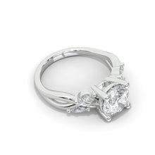 Load image into Gallery viewer, 2 Carat 8mm Round Halo Giliarto Moissanite Diamond White Gold Engagement Ring