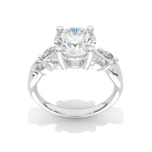 Load image into Gallery viewer, 2 Carat 8mm Round Halo Giliarto Moissanite Diamond White Gold Engagement Ring
