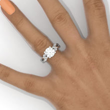 Load image into Gallery viewer, 2 Carat 8mm Round Halo Giliarto Moissanite Diamond White Gold Engagement Ring