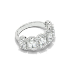 Load image into Gallery viewer, 6x4mm Oval Cut Halo Giliarto Moissanite Diamond White Gold Engagement Ring
