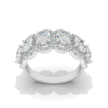 Load image into Gallery viewer, 6x4mm Oval Cut Halo Giliarto Moissanite Diamond White Gold Engagement Ring