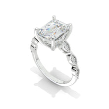 Load image into Gallery viewer, 2 Carat 9x7mm Emerald Cut Halo Giliarto Moissanite Diamond White Gold Engagement Ring