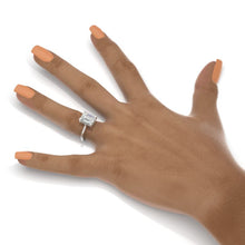 Load image into Gallery viewer, 10x8mm Emerald Cut Halo Giliarto Moissanite Diamond White Gold Engagement Ring