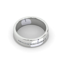 Load image into Gallery viewer, Half Etenity Ring 1.5mm wide 6mm Giliarto Moissanite Diamond White Gold Engagement Ring