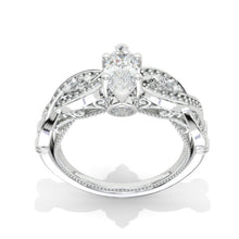 Load image into Gallery viewer, Vintage Style 9x4.5mm Marquise Giliarto Moissanite Diamond White Gold Engagement Ring