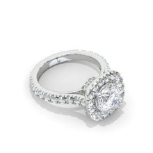 Load image into Gallery viewer, 8mm Round D Colorless Giliarto Moissanite Diamond White Gold Engagement Ring