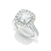 Load image into Gallery viewer, 8mm Round D Colorless Giliarto Moissanite Diamond White Gold Engagement Ring