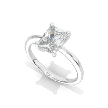 Load image into Gallery viewer, 2 Carat Radiant Cut Moissanite Diamond White Gold Engagement Ring