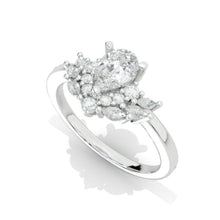 Load image into Gallery viewer, Pear Cut Giliarto Moissanite Hidden Halo Cluster Engagement Ring