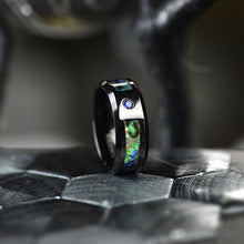 Load image into Gallery viewer, Genuine Abalone Shell Men's Tungsten Carbide Ring