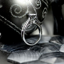 Load image into Gallery viewer, Grey Moissanite Engagement White Gold Ring Classic Customized Design Your Own Ring