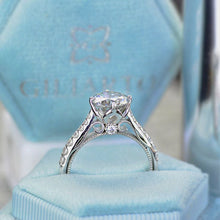 Load image into Gallery viewer, 2 Carat Grey Gray Moissanite 14K White Gold Ring Classic Customized Design Your Own Ring