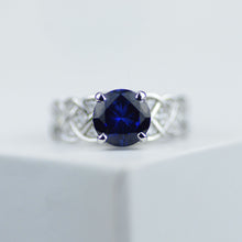 Load image into Gallery viewer, 2 Carat Blue Sapphire White Gold Giliarto Engagement Ring