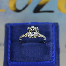Load image into Gallery viewer, MILA 2 Carat Gray Moissanite Flower Engagement Eternity Ring