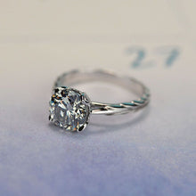 Load image into Gallery viewer, MILA 2 Carat Gray Moissanite Flower Engagement Eternity Ring