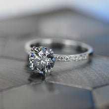 Load image into Gallery viewer, gray grey promissory moissanite ring