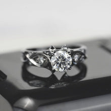 Load image into Gallery viewer, 14K Black Gold Moissanite Celtic Engagement Ring