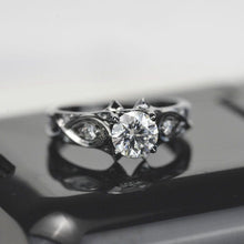 Load image into Gallery viewer, 14K Black Gold Moissanite Celtic Engagement Ring