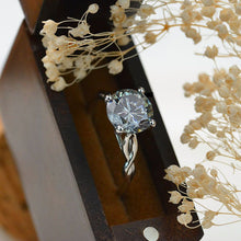 Load image into Gallery viewer, 3 Carat Grey Gray Moissanite Stone 14K White Gold Engagement Ring