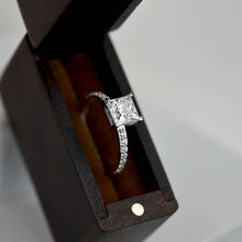 Load image into Gallery viewer, 1.5 Carat Princess Cut Moissanite Engagement Gold Ring