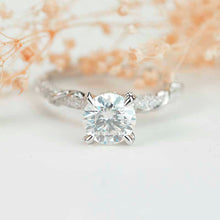 Load image into Gallery viewer, 2.0 Carat Moissanite Giliarto Engagement Ring-58 round accents 0.4 TCW 14K White Gold