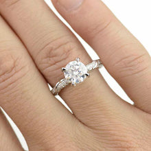 Load image into Gallery viewer, 2.0 Carat Moissanite Giliarto Engagement Ring-58 round accents 0.4 TCW 14K White Gold