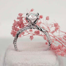 Load image into Gallery viewer, 2.0 Carat Moissanite Giliarto Engagement Ring-58 round accents 0.4 TCW 14K White Gold